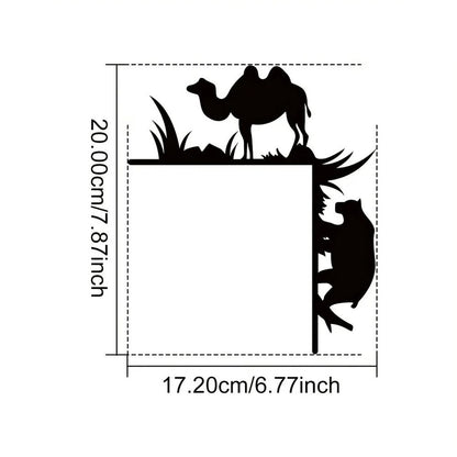 1pc Metal Camel And Bear Decorative Wall Stickers Door Corner Decorations Door