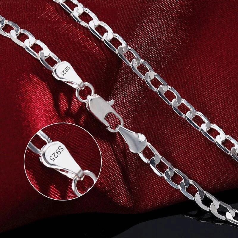 New Sterling Silver Thick Solid 925 Italy Men's Figaro Chain Necklace Bracelet