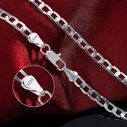 New Sterling Silver Thick Solid 925 Italy Men's Figaro Chain Necklace Bracelet