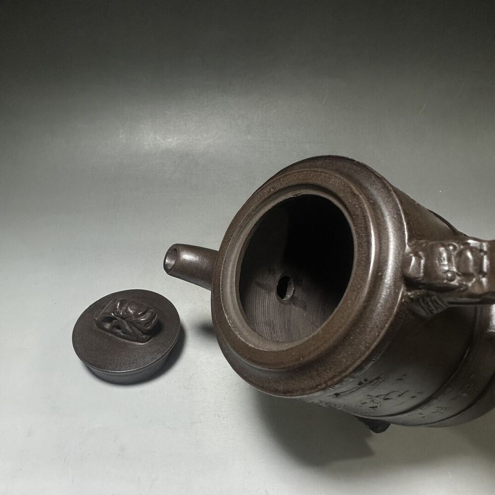 vintage chinese yixing purple clay teapot zisha ceremony carving Collectible art