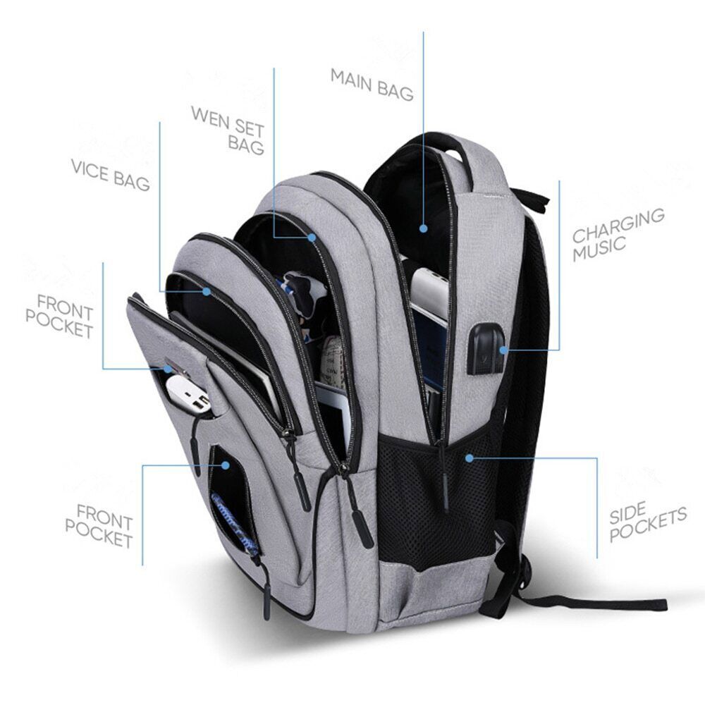 Laptop Backpack Men Computer SchoolBag Bag Rucksack College Daypack