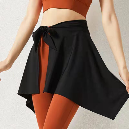 Anti glare yoga fitness exercise half body short skirt dance overlay skirt