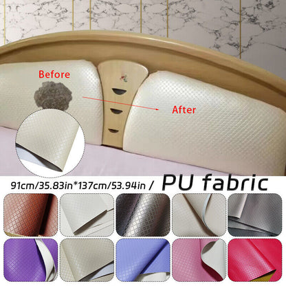 Diamond Fabric Quilted Car Bag Upholstery PU Leather Craft Headboard Sewing DIY