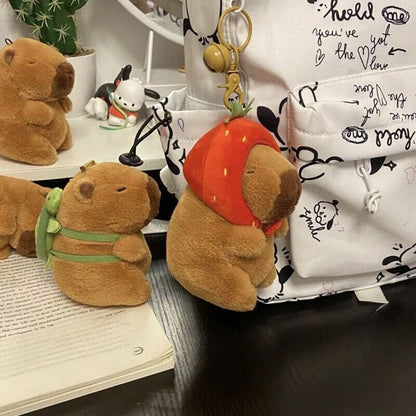 Capybara Plush Keychain Cute Bag Pendant Creative Fluffty Animals Keyring Doll