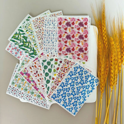 Ceramic Image Transfer Paper Autumn Fern Leaf Rose Flower DIY Dish Making Decals