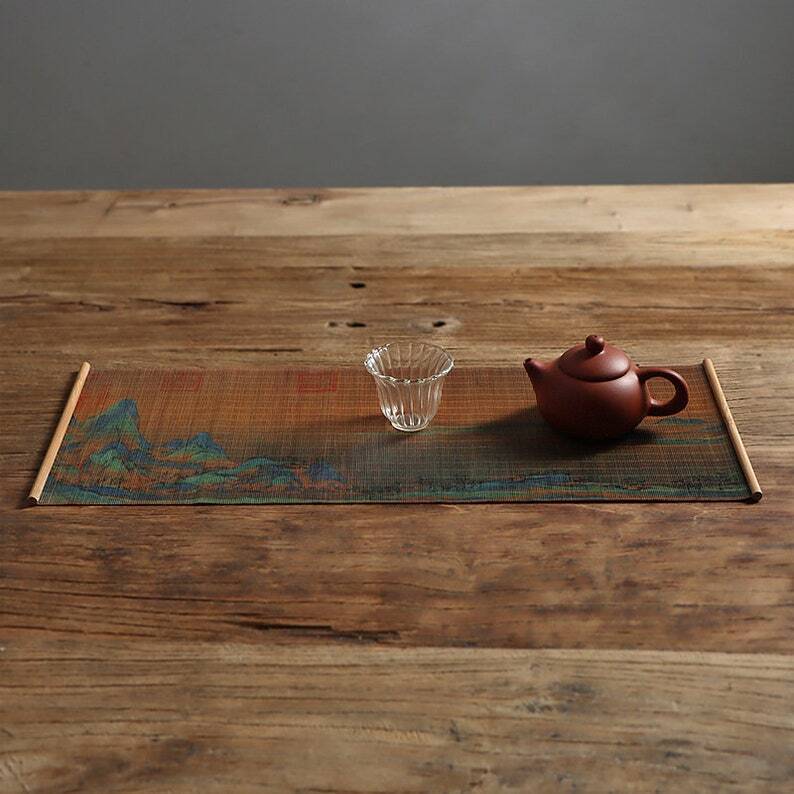 Rivers And Mountains Bamboo Tea Table Mats|Table Cloth|Tea Accessories