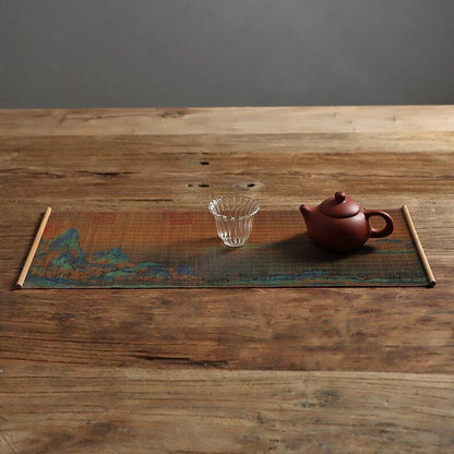 Rivers And Mountains Bamboo Tea Table Mats|Table Cloth|Tea Accessories