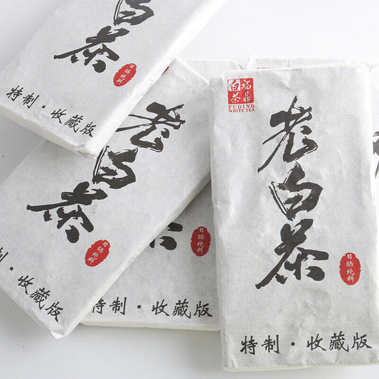 500g Fuding White Tea Shou Mei Chocolate Tea Brick Alpine Sun Date Fragrant Tea