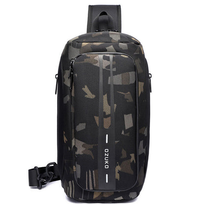 Men's Sling Backpack Oxford cloth Waterproof&Anti-theft Crossbody Bag USB Port