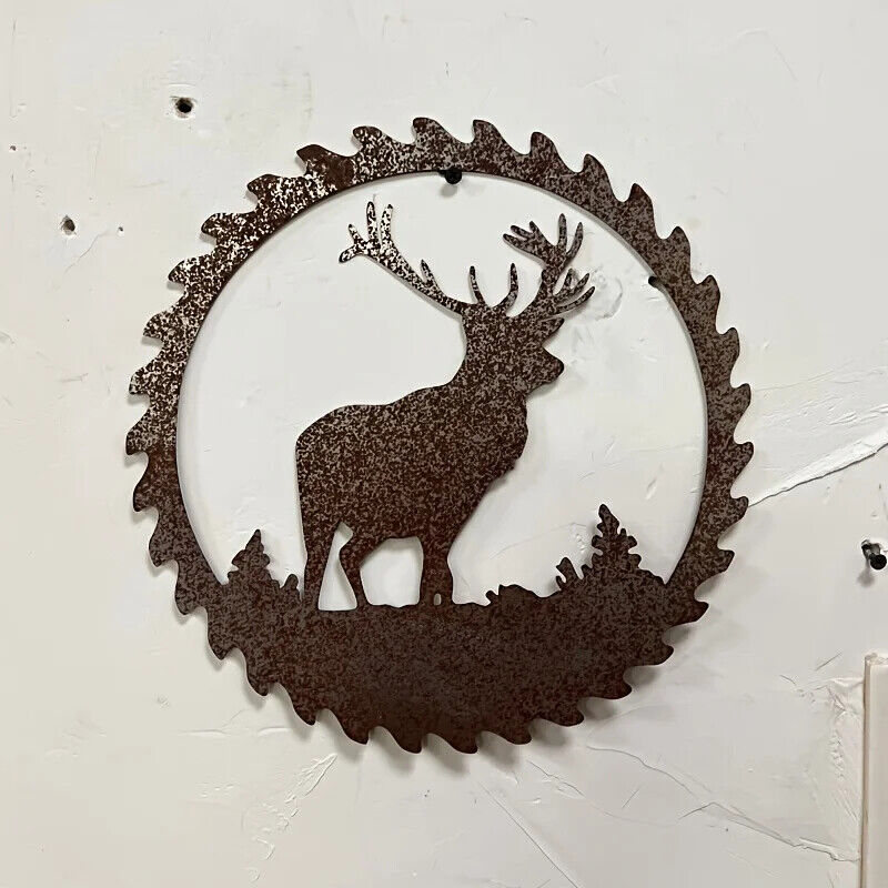 Rusty Deer Metal Crafts Outdoor Garden Yard Ornaments Hanging Art Metal Wall