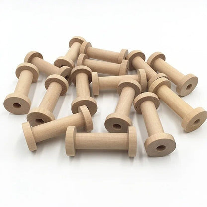 Wire Spools 10Pcs Natural Wooden Thread Reels Organizer Sewing Machine Kit 3x7cm