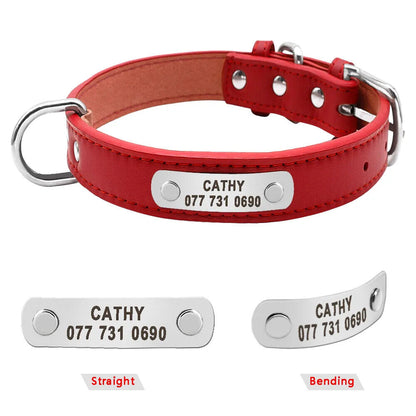 New Collar Para Perro Grande Y Durader, Personalizado De Piel Cuero Acolchado