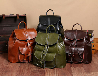 Anti-theft Genuine Leather Backpack Vintage Shoulder Bag Travelling School Purse