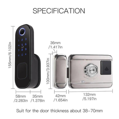 Electronic Door Lock Home Garden Outdoor Gate Door Tuya Smart Lock Wifi Digital