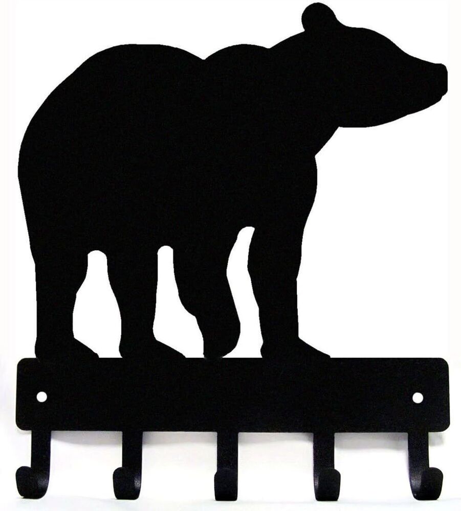 Bear #01 Key Rack Hanger - 6 inch Wide Metal Wall Art