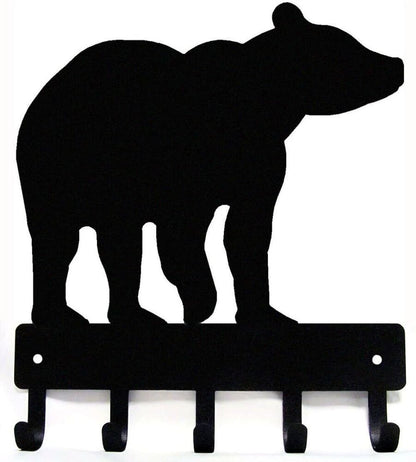 Bear #01 Key Rack Hanger - 6 inch Wide Metal Wall Art