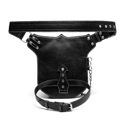 Lady's Leather Leg Drop Belt Bag Punk Rock Motorcycle Thigh Hip Waist Fanny Pack