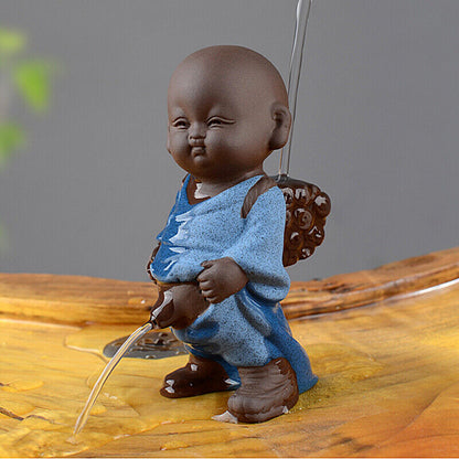 real yixing zisha tea pet monk pee doll China creative tea play purple clay boy