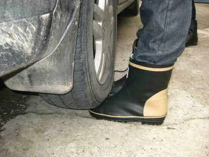 Mens Steel Toe Safety Rain Boots Anti-puncture Waterproof Rubber Work Shoes New