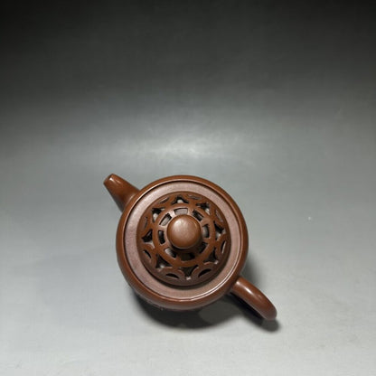vintage chinese yixing purple clay teapot zisha ceremony carving Collectible art