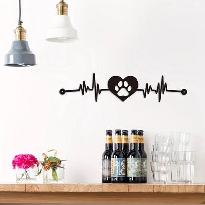 Pet Lovers Heartbeat Metal Sign - Wall Decor for Home, Garden, and Office