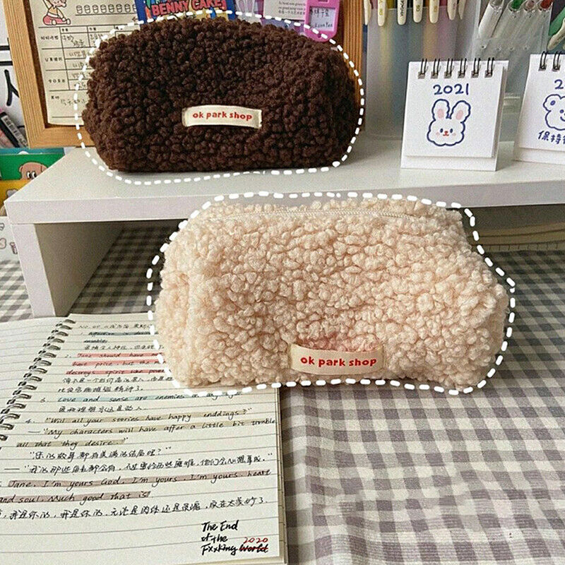 shmere Pencil Bag Case Plush Pencil Bag Zipper Bag Makeup Storage Bag M` JL