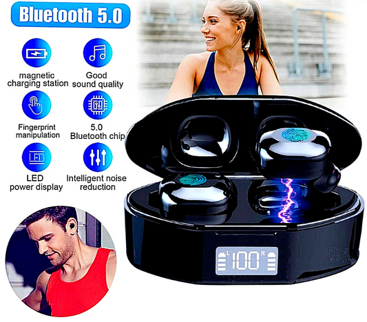 TWS LED Mini Wireless Bluetooth 5.0 Earbuds Stereo Earphones Headphones Headset