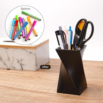 Pen Pencil Holder Durable Resin Desk Organizer Makeup Brush for Office Home