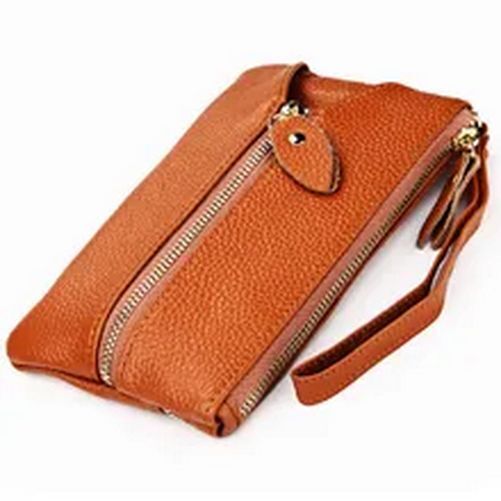Casual Clutch Bag Genuine Cow Leather Zero Wallet Ladies Coin Purse Pocket Soft