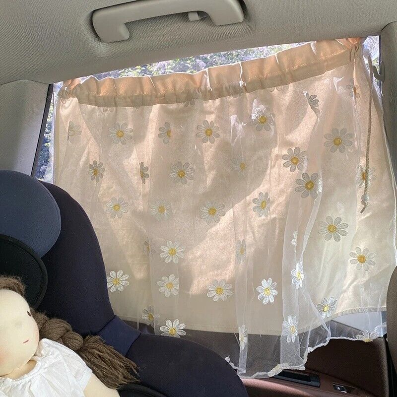 Universal Car Curtain Cotton Embroidered Newborn Baby Side Window Sunshade Cover