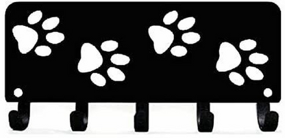 Walking Paws Key Rack Hanger & Dog Leash Organizer -9 inch/6 inch Metal Wall Art