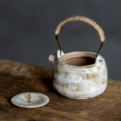 White Ceramic Teapot Chinese Tea Pot 240ml