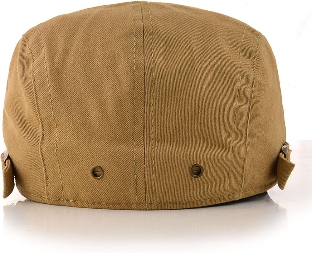 Unisex Newsboy Caps Cotton Buckle Adjustable Beret Hat Flat Driving Cap Gift