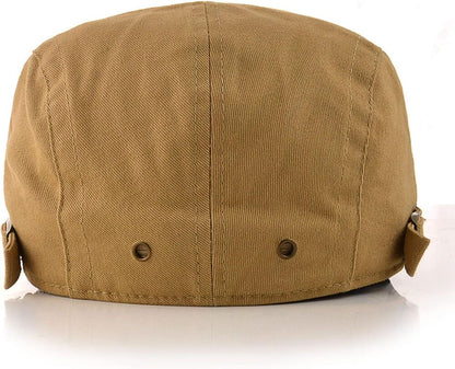 Unisex Newsboy Caps Cotton Buckle Adjustable Beret Hat Flat Driving Cap Gift