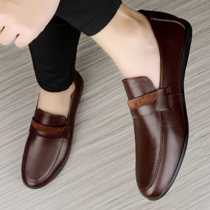 Black Genuine Leather Shoes me Loafers Flats Super Light Moccasins