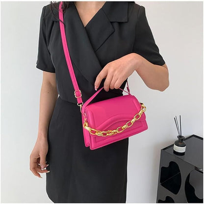 NEW! Hot Pink Crossbody PU Leather Handbag Purse Mini Satchel For Women Girls