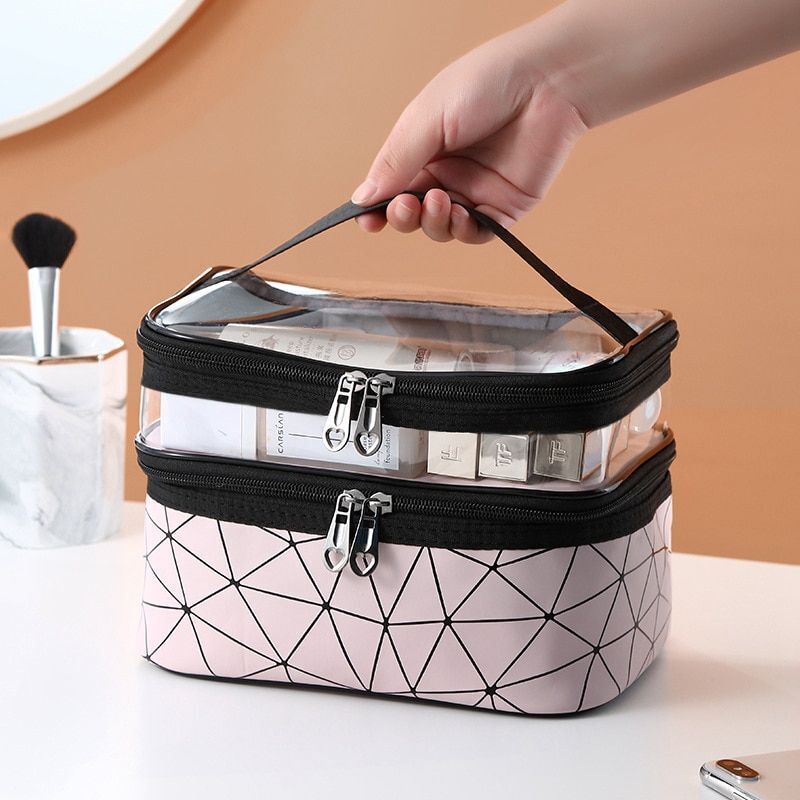Multifunction Transparent Cosmetic Bag Make Up Case Travel Makeup Toiletry Bags
