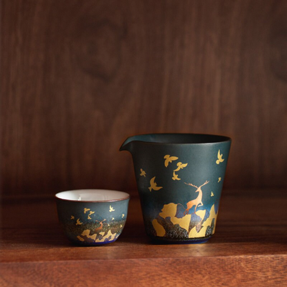 Gold Deer Ceramic Tea Pitchers Tea Services