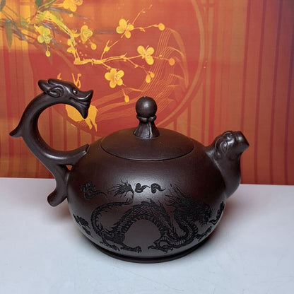 Vintage China Yixing Purple Clay Teapot Zisha Ceramic Dragon Teaware Collections