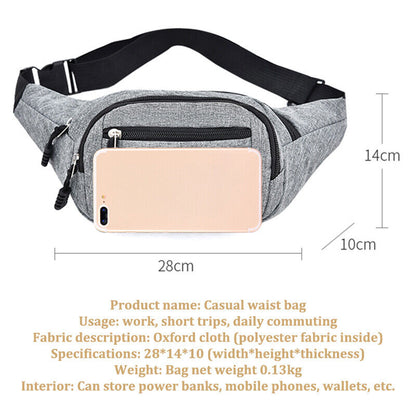 Men's Waist Pack Bags Belt Bag Travel Riding Motorcycle Crossbody Purse Pouch