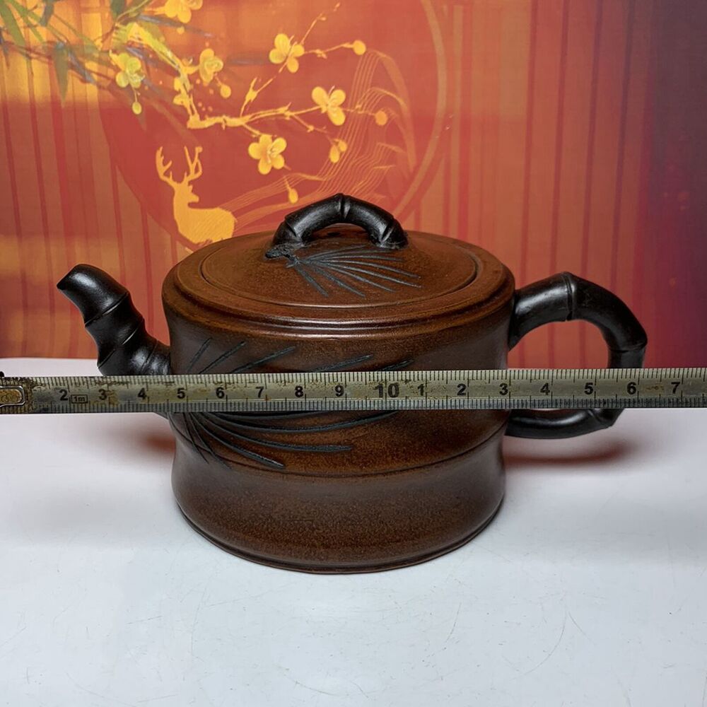 Chinese Yixing Purple Clay Teapot Zisha Ceramic Bamboo Teaware Gift Collection