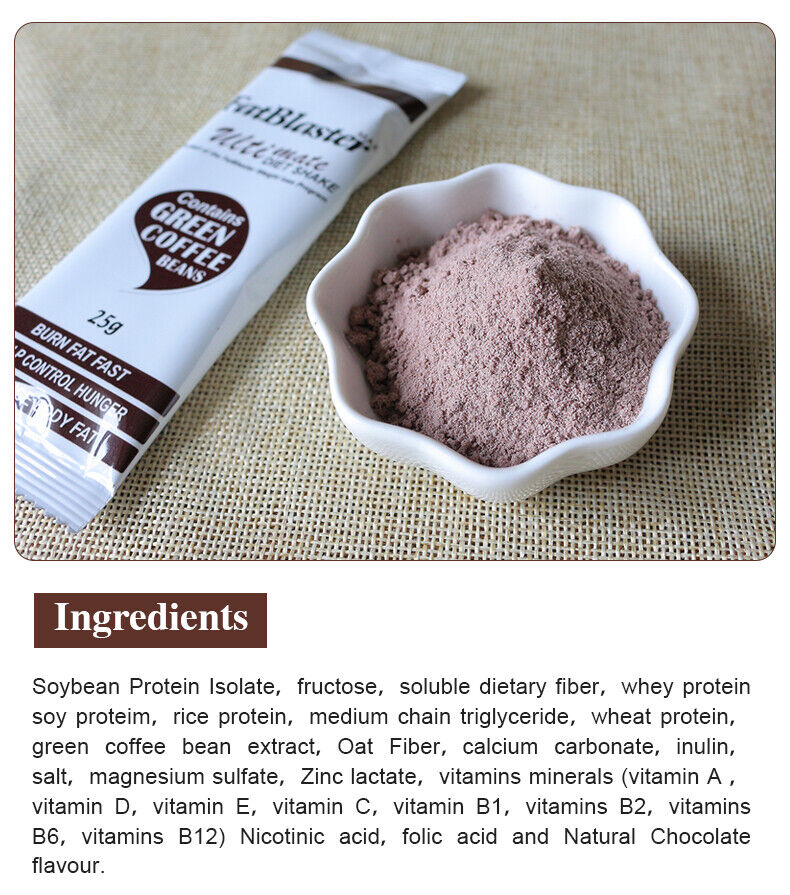 Weight Loss Fat Blaster Chocolate Diet Shake Meal Herbal Slimming 25g*10bags