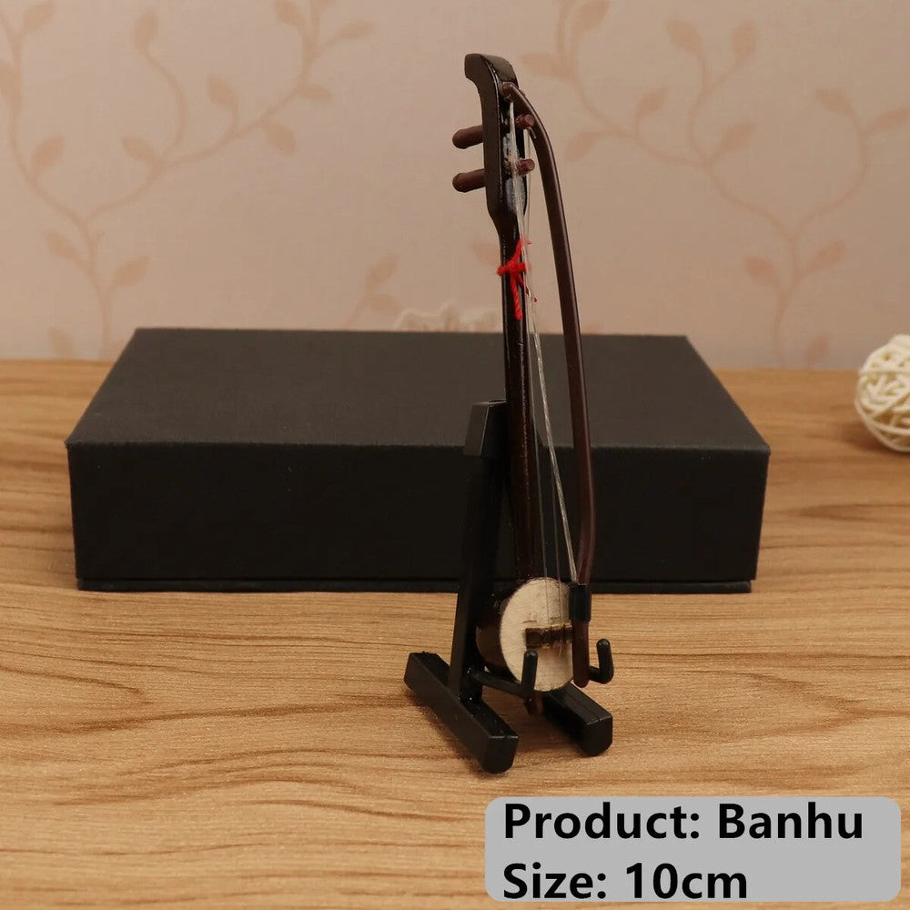 Miniature Guzheng Model Mini Musical Instrument Desktop Ornaments Chinese Gifts