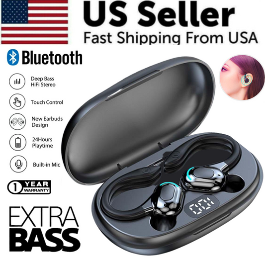 Bluetooth 5.1 Earbuds True Wireless Headphones Super Bass Waterproof Headset US