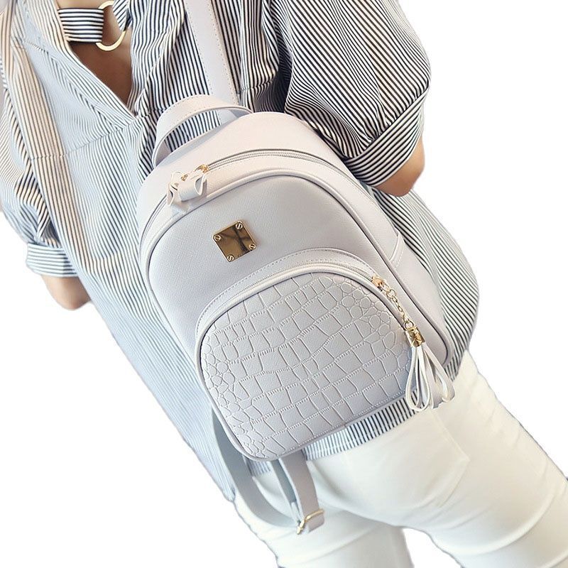 Backpack Synthetic Leather Schoolbag Preppy Style Small Backpacks School Travel