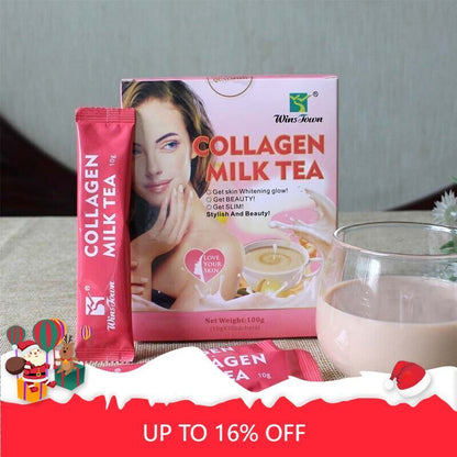 Private Label Collagen Milk Tea Glow Beauty Women Skin Whitening Tea 10g*10bags