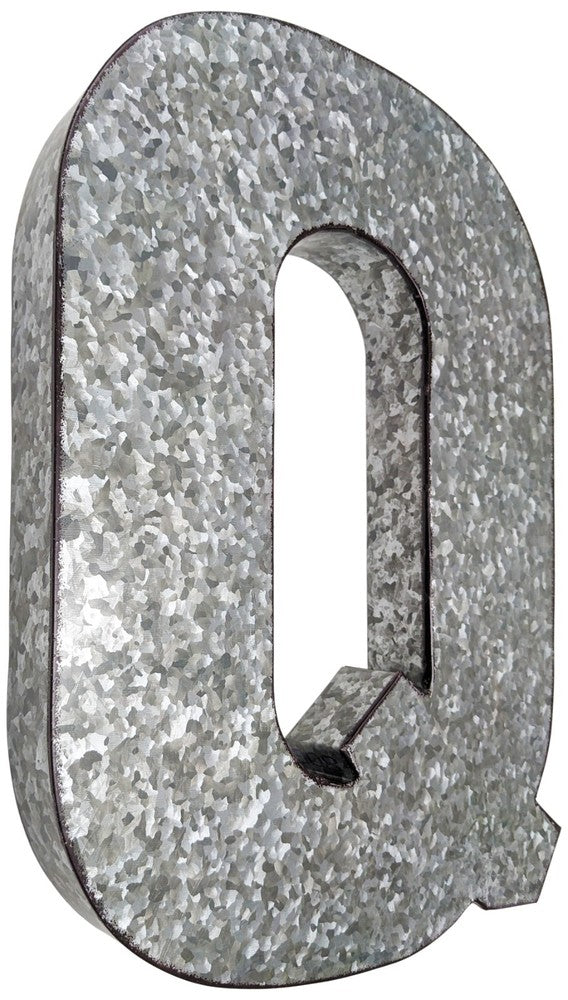 Huge 20" Metal Letter Hanging Wall Décor, Galvanized Metal with Rusted Edges
