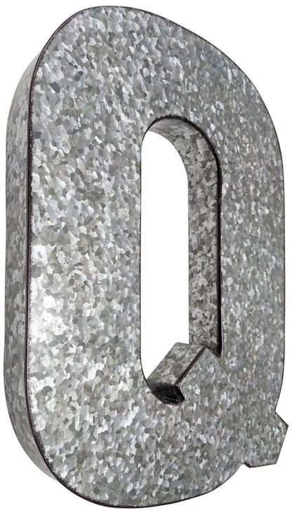Huge 20" Metal Letter Hanging Wall Décor, Galvanized Metal with Rusted Edges