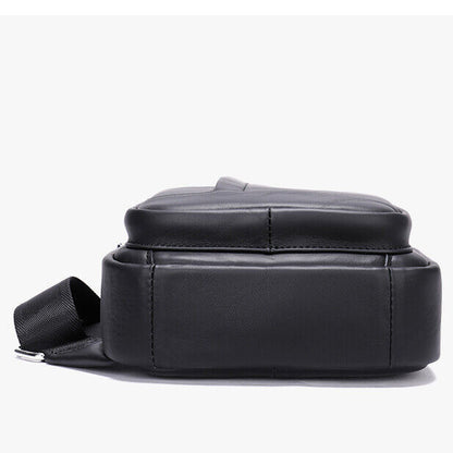 100% Genuine Leather Men's Cross Body Bag Shoulder Bag Sling Backpack for Hiking