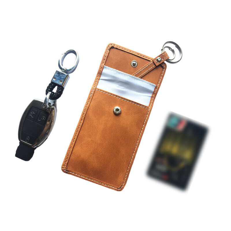 Leather Car Key Bag Wallet Holder Card Sheild Storage Bags Case Cover Protection